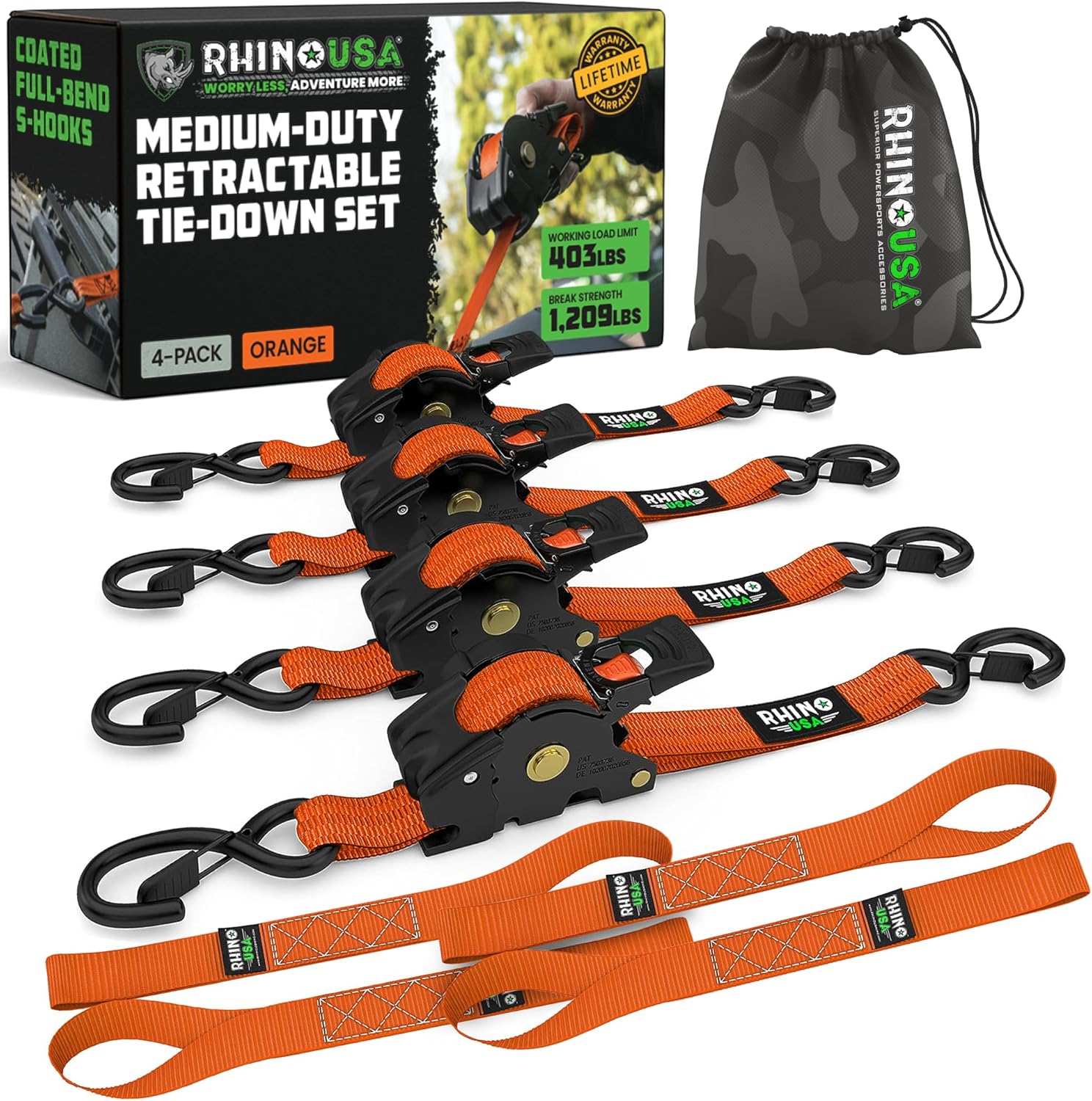QuickLock™ Retractable Ratchet Straps – Heavy-Duty Auto Tie Downs (540kg)