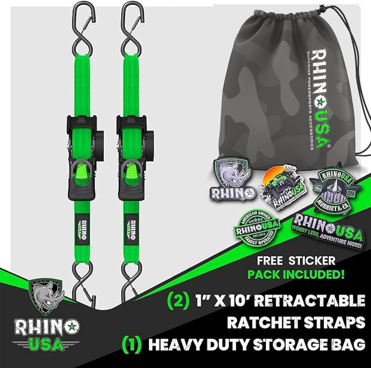 QuickLock™ Retractable Ratchet Straps – Heavy-Duty Auto Tie Downs (540kg)
