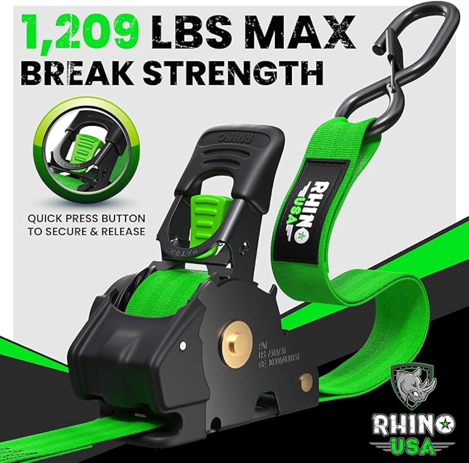 QuickLock™ Retractable Ratchet Straps – Heavy-Duty Auto Tie Downs (540kg)