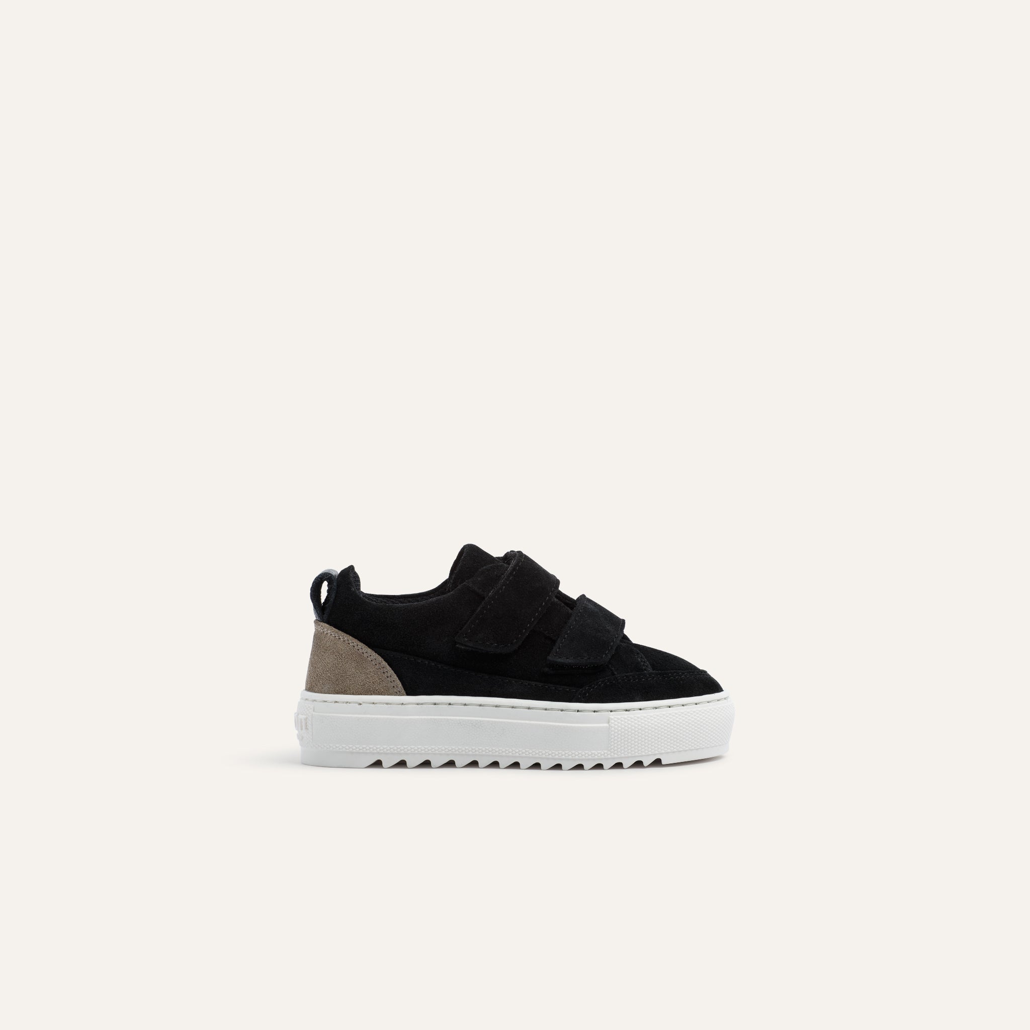 Kids Tia Velcro Black Taupe