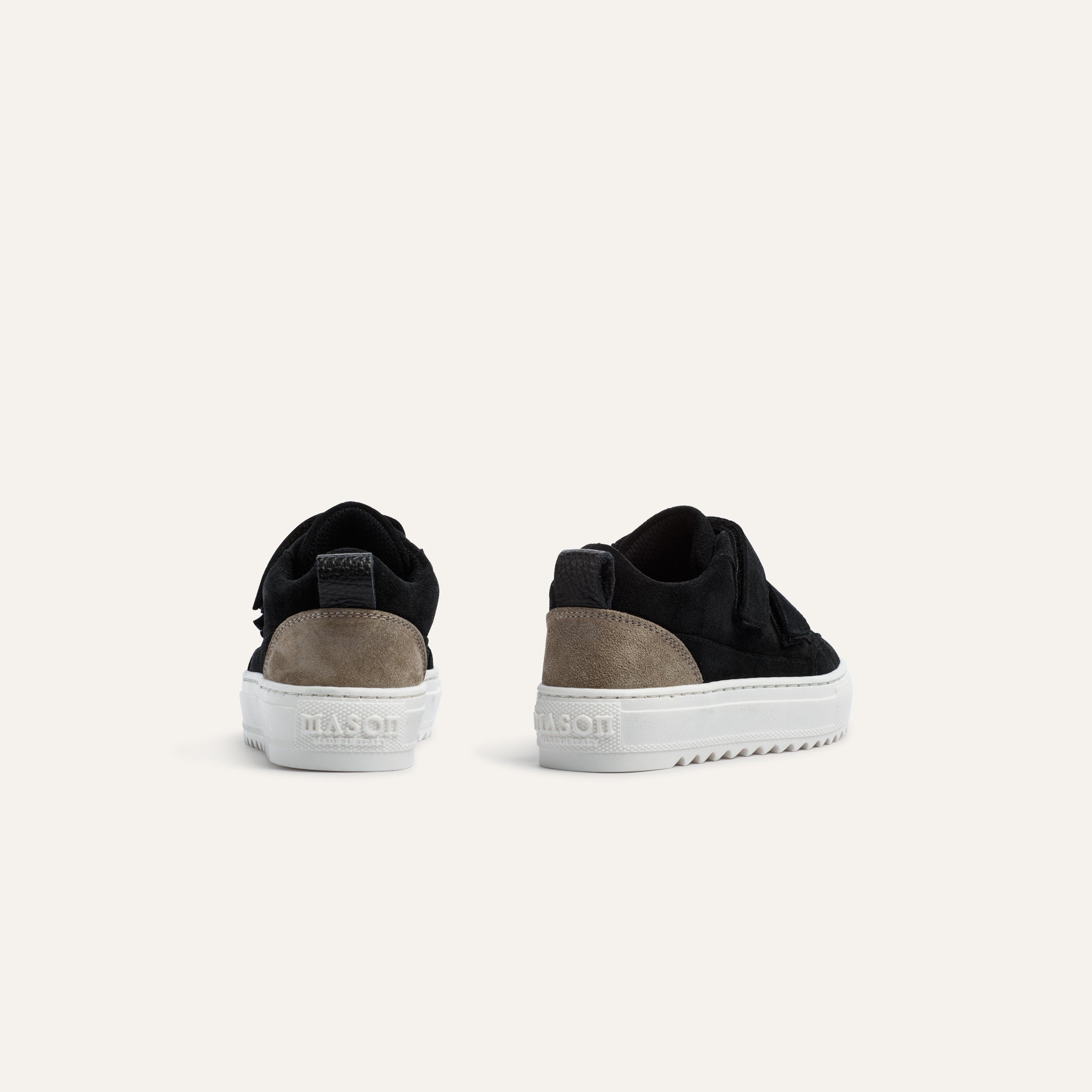 Kids Tia Velcro Black Taupe